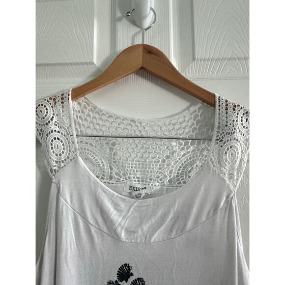 White and Black Exist Dress or Beach Cover Up size S M - Picture 3 of 5